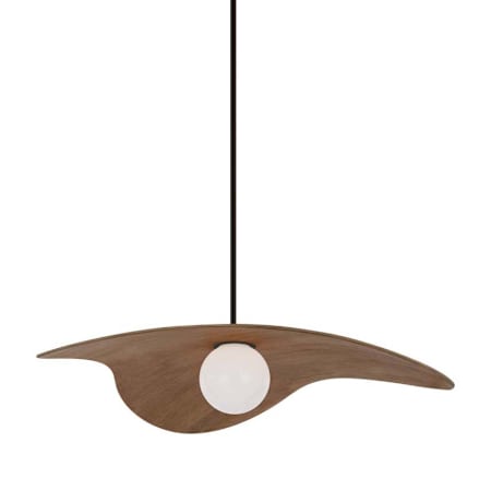 Visual Comfort Mahalo 32" Wide LED Pendant Bronze / Natural Oak