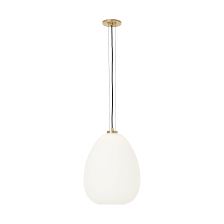 Visual Comfort Kapoor Medium Pendant Opal / Natural Brass