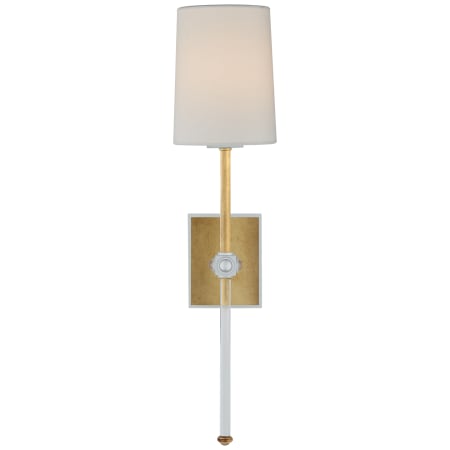 Visual Comfort Lucia 21" Medium Tail Sconce with Linen Shade Gild / Crystal