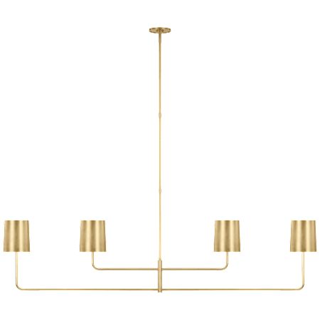 Visual Comfort Go Lightly 70" Wide 4 Light Linear Chandelier Satin Brass / Satin Brass