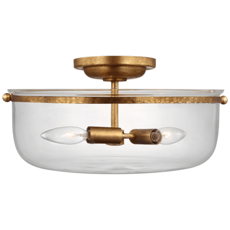 Visual Comfort Lorford Medium Semi-Flush with Clear Glass Gild