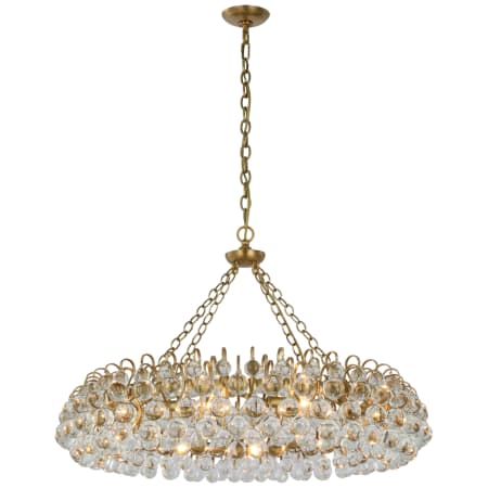 Visual Comfort Bellvale 37" Large Ring Crystal Chandelier by AERIN Hand Rubbed Antique Brass