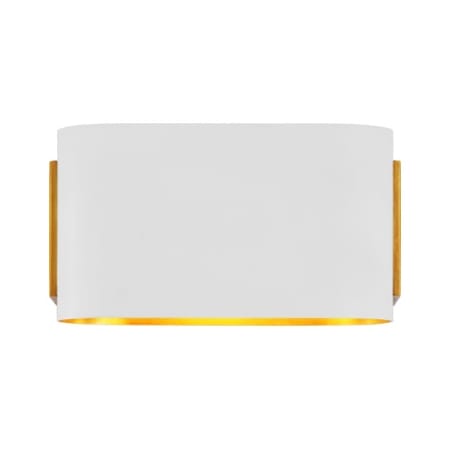 Visual Comfort Nella Small Oblong Sconce Hand Rubbed Antique Brass / White