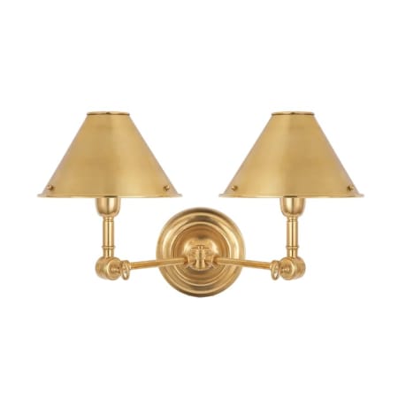 Visual Comfort Anette 2 Light 10" Tall Wall Sconce Natural Brass