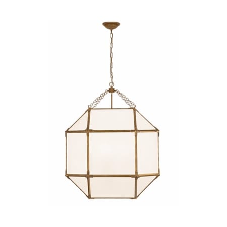 Visual Comfort Morris Large Lantern Gilded Iron / White Glass