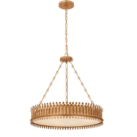 Visual Comfort Leslie 27" Chandelier Gilded Iron / Frosted Acrylic