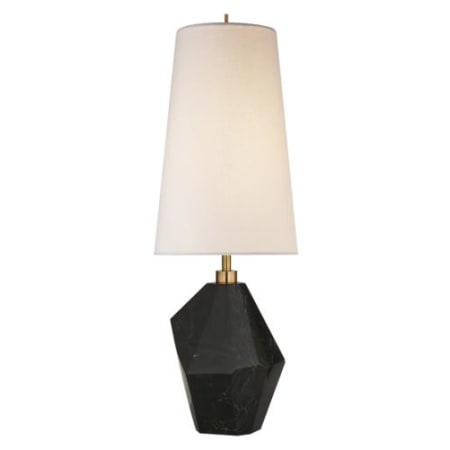 Visual Comfort Halcyon 25" Accent Lamp by Kelly Wearstler Black Cremo Marble / Linen Shade