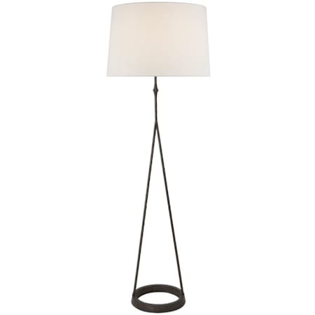 Visual Comfort Dauphine Floor Lamp with Linen Shade Aged Iron