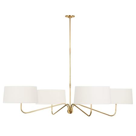 Visual Comfort Canto Grande Four Arm Chandelier Hand Rubbed Antique Brass