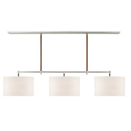 Visual Comfort Bryant Large Wrapped Billiard Pendant Polished Nickel / Natural Leather
