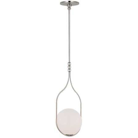 Visual Comfort Jodo 9" Pendant with White Glass Shade Polished Nickel