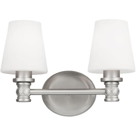 Visual Comfort Xavierre 2 Light 14" Wide Vanity Light Satin Nickel