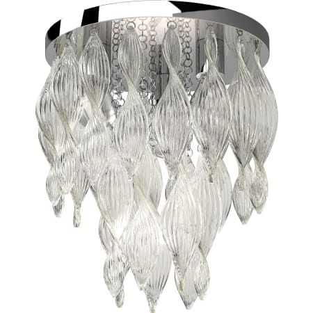Volume Lighting Genevieve 3 Light 15" Wide Flush Mount Waterfall Ceiling Fixture with Twisted Art Glass Shade Chrome
