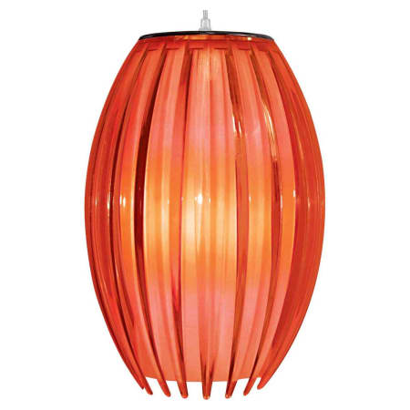 Volume Lighting Single Light 7" Wide Mini Pendant with Red Shade Brushed Nickel