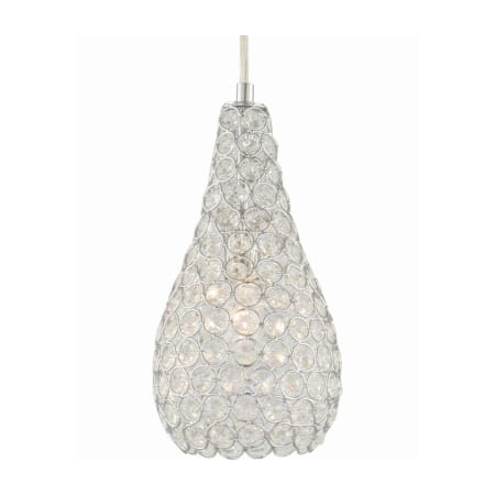 Volume Lighting Single Light 5" Wide Crystal Mini Pendant with Crystal Shade Chrome