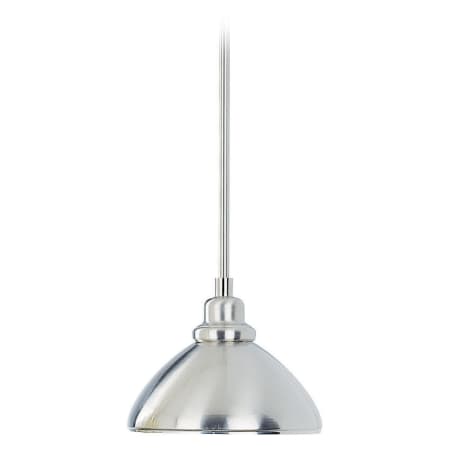 Volume Lighting Single Light 8" Wide Mini Pendant Brushed Nickel