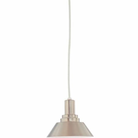 Volume Lighting Single Light 8" Wide Mini Pendant Brushed Nickel