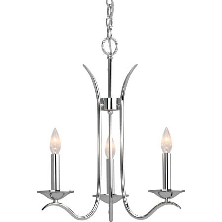 Volume Lighting Alesia 3 Light 18" Wide Taper Candle Chandelier Polished Nickel