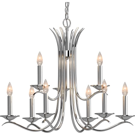 Volume Lighting Alesia 9 Light 31" Wide Taper Candle Chandelier Polished Nickel