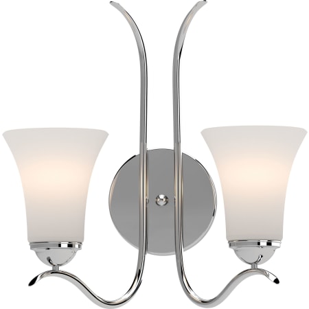 Volume Lighting Alesia 2 Light 15" Wide Vanity Light with Frosted Glass Bell Shades Polished Nickel