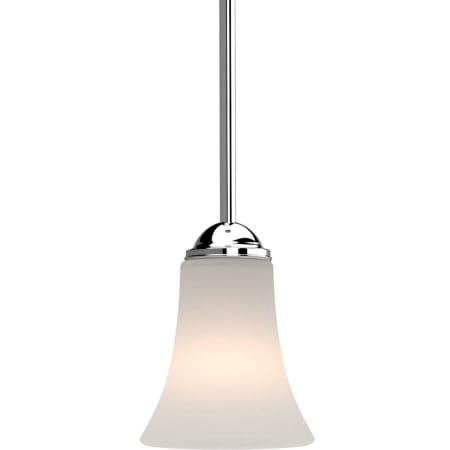 Volume Lighting Alesia Single Light 5" Wide Mini Pendant with Frosted Glass Bell Shade Polished Nickel