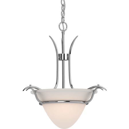 Volume Lighting Alesia 2 Light 19" Wide Full Size Pendant with Frosted Glass Bowl Shade Polished Nickel