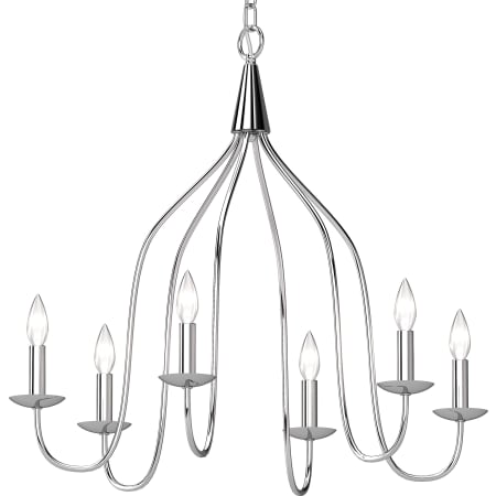 Volume Lighting Windsor 6 Light 26" Wide Taper Candle Chandelier Chrome