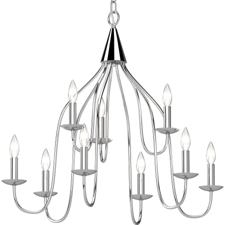 Volume Lighting Windsor 9 Light 27" Wide Taper Candle Chandelier Chrome