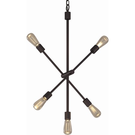 Volume Lighting Lis 5 Light 22" Wide Abstract Chandelier Antique Bronze