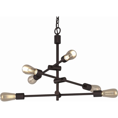 Volume Lighting Lis 6 Light 30" Wide Abstract Chandelier Antique Bronze