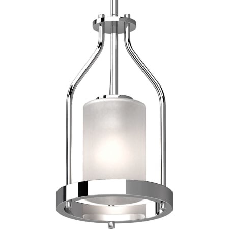Volume Lighting Emery Single Light 7" Wide Wood Mini Pendant with Frosted Glass Cylinder Shade Chrome