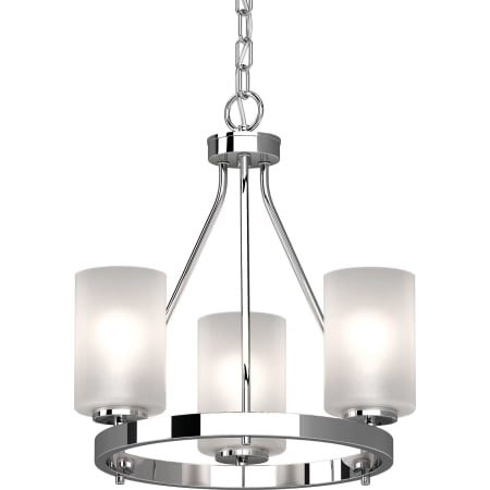 Volume Lighting Emery 3 Light 17" Wide Mini Chandelier with Frosted Glass Cylinder Shades Chrome