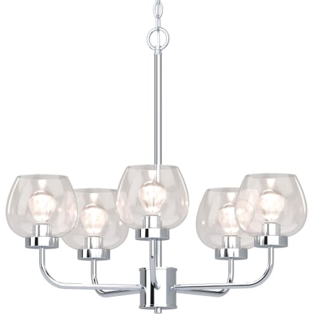 Volume Lighting Aria 5 Light 26" Wide Chandelier Polished Nickel