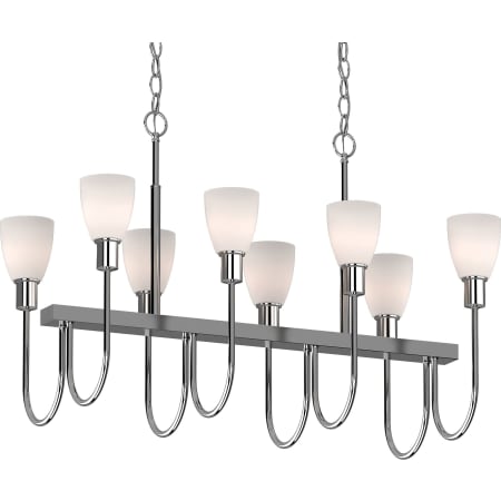 Volume Lighting Concord 8 Light 36" Wide Chandelier with Frosted Glass Shades Polished Nickel