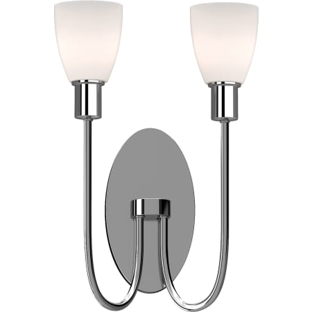 Volume Lighting Concord 2 Light 12" Wide Vanity Light with Frosted Glass Shades Polished Nickel