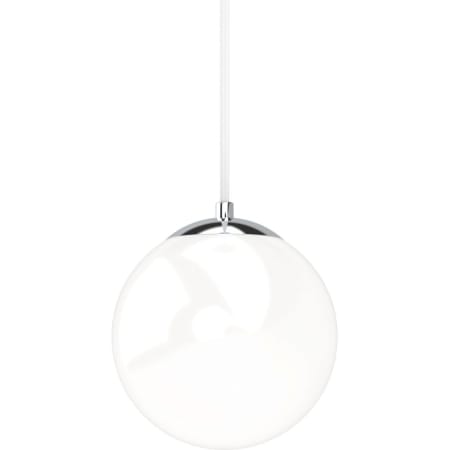 Volume Lighting Preston Single Light 6" Wide LED Mini Pendant with Etched White Cased Glass Shade Chrome