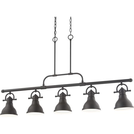 Volume Lighting 5 Light 7" Wide Linear Chandelier Foundry Bronze