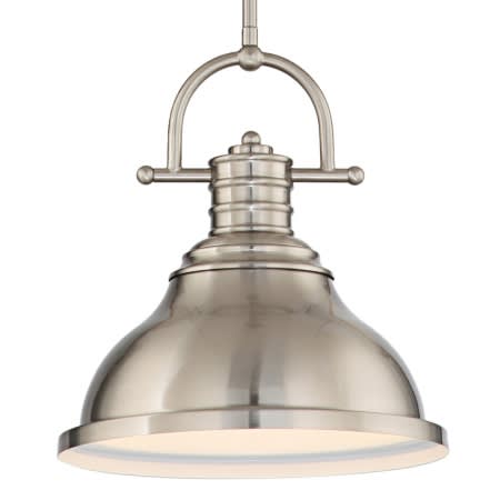 Volume Lighting Single Light 12" Wide Pendant Brushed Nickel