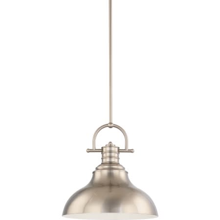 Volume Lighting Single Light 14" Wide LED Pendant with Bell Style Shade Brushed Nickel