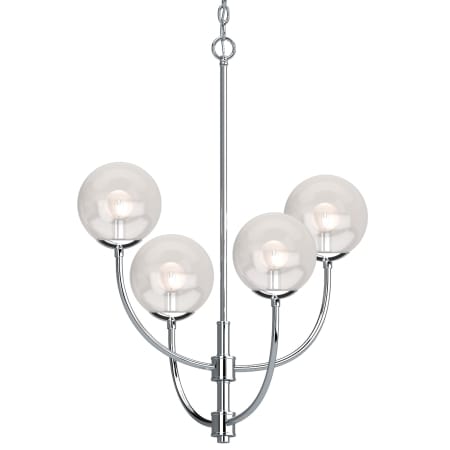 Volume Lighting Lawrence 4 Light 22" Wide Chandelier Chrome