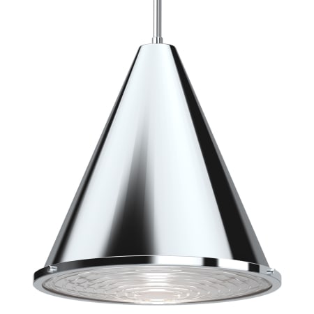 Volume Lighting 12" Wide Single Pendant with Glass Diffuser Chrome