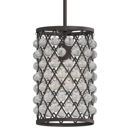 Volume Lighting 8" Wide Beaded Mini Pendant Antique Bronze