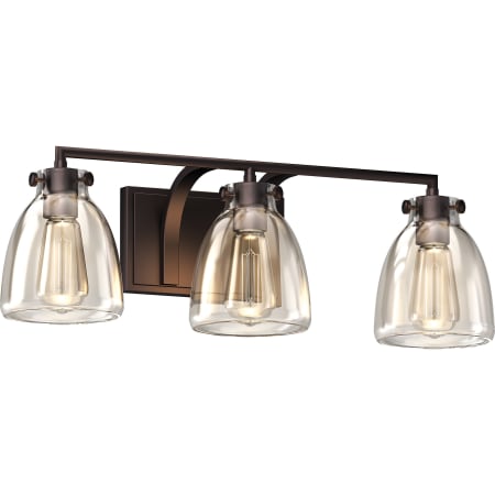 Volume Lighting 3 Light 24" Wide Vanity Light with Clear Glass Antique Bronze