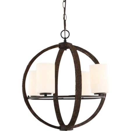 Volume Lighting 4 Light 20" Wide Pillar Candle Globe Chandelier Bronze Walnut