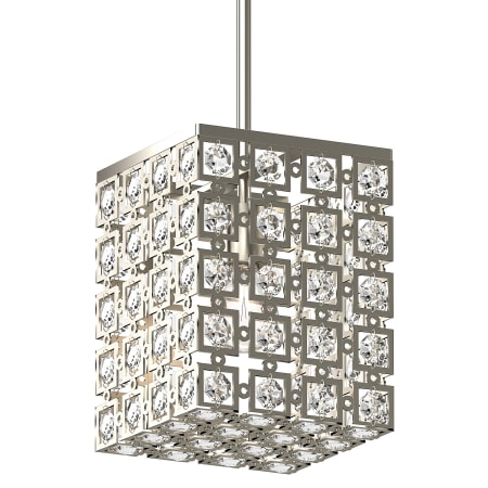 Volume Lighting 8" Wide Crystal Mini Pendant Brushed Nickel