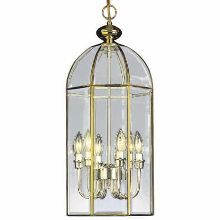 Volume Lighting 6 Light 12" Wide Taper Candle Pendant Polished Brass