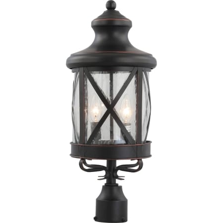 Volume Lighting 3 Light 22" Tall Outdoor Single Head Post Light Black Copper