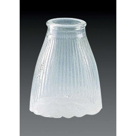 Volume Lighting 5" Height Clear Ribbed Frost Accent Glass Semi-Cylinder Ceiling Fan Light Kit Shade Clear Ribbed Frost Accent