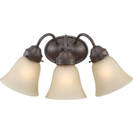 Volume Lighting 3 Light 17" Width Bathroom Vanity Light with Sepia Glass Shade Antique Bronze