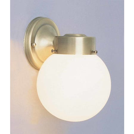 Volume Lighting Single Light 8.5" Height Outdoor Wall Sconce with White Glass Shade Antique Brass
